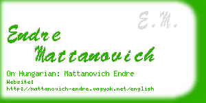 endre mattanovich business card